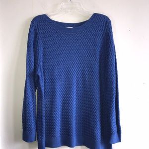 L.L. Bean Royal Blue Textured Knit Women's Sweater